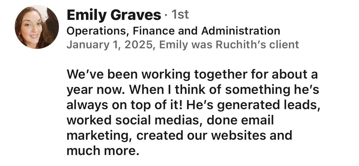 Written client recommendation — Emily Graves